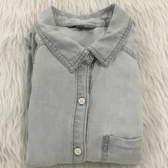 Rubbish women’s light gray button down shirt size small - Picture 5 of 5
